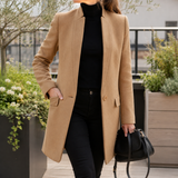 Seraphina-Kate Mandarin Collar Coat - Beige