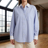 Alessia Embellished Stripe Shirt - Blue