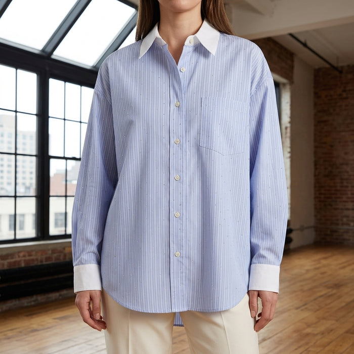 Alessia Embellished Stripe Shirt