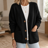 Stephanie-Claire Ribbed Cardigan - Black