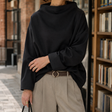 Nadia-Grace High-Neck Top - Black