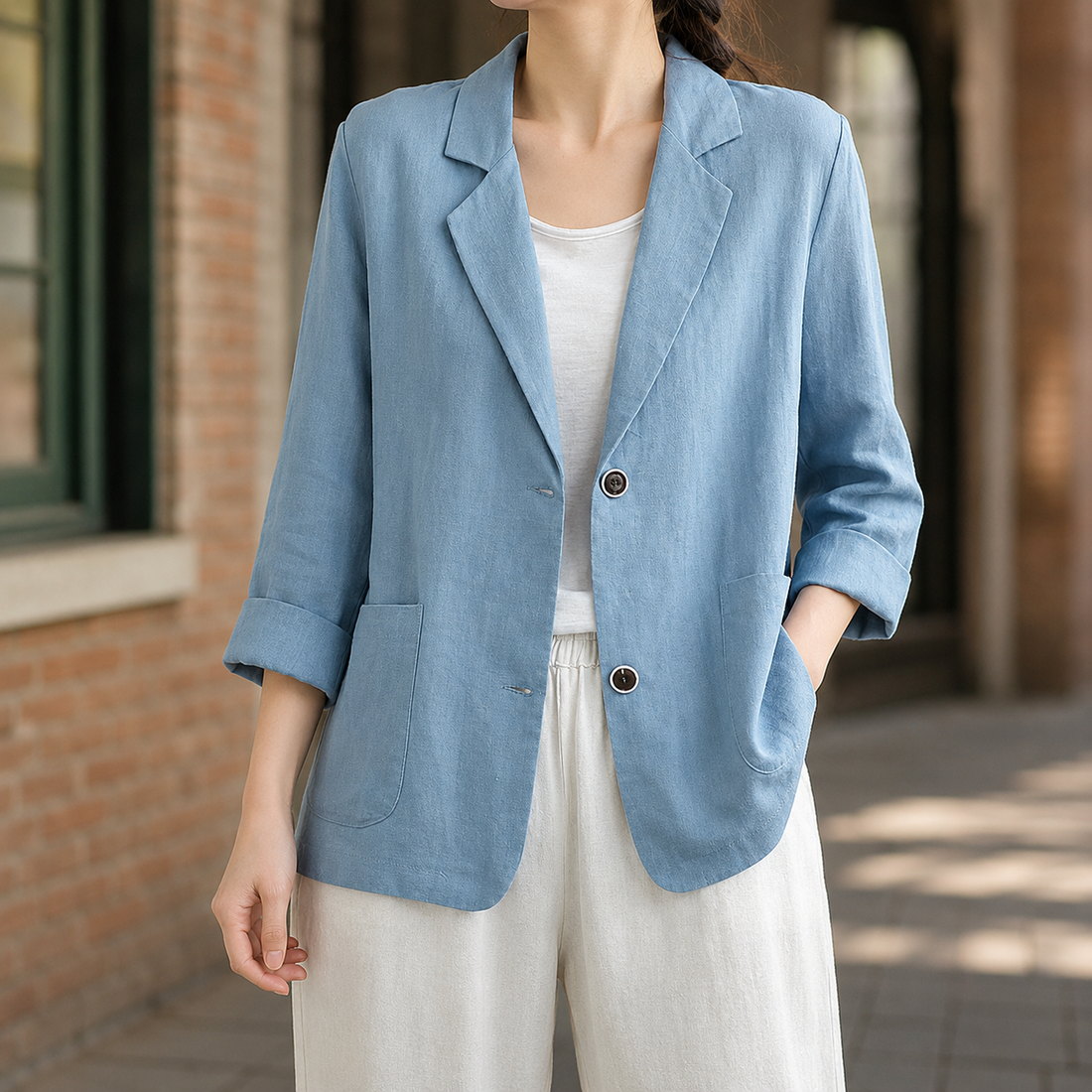 Giselle-Louise Relaxed Blazer - Blue