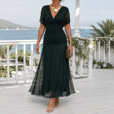 Valeria-Rose Wrap Maxi Dress - Dark Green