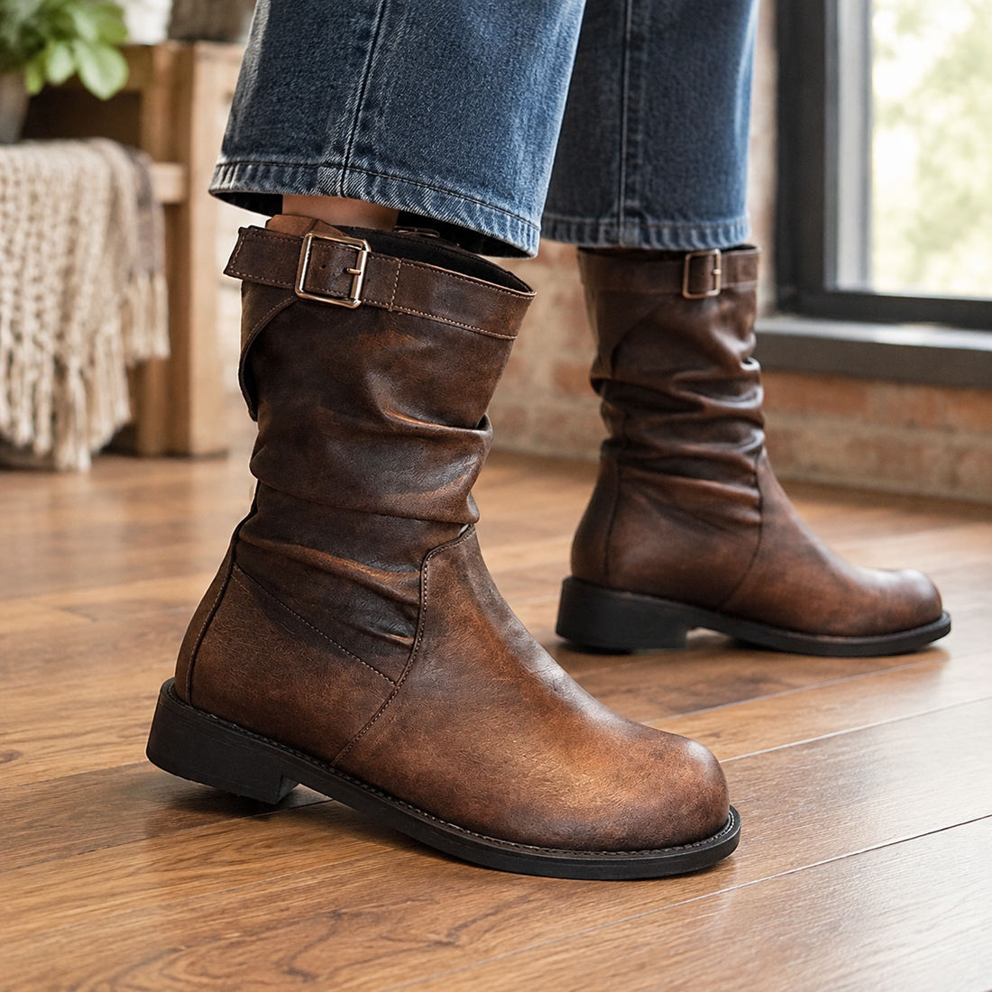 Sanremo Buckle Boots - Brown