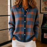Luna Plaid Sweater - Blue