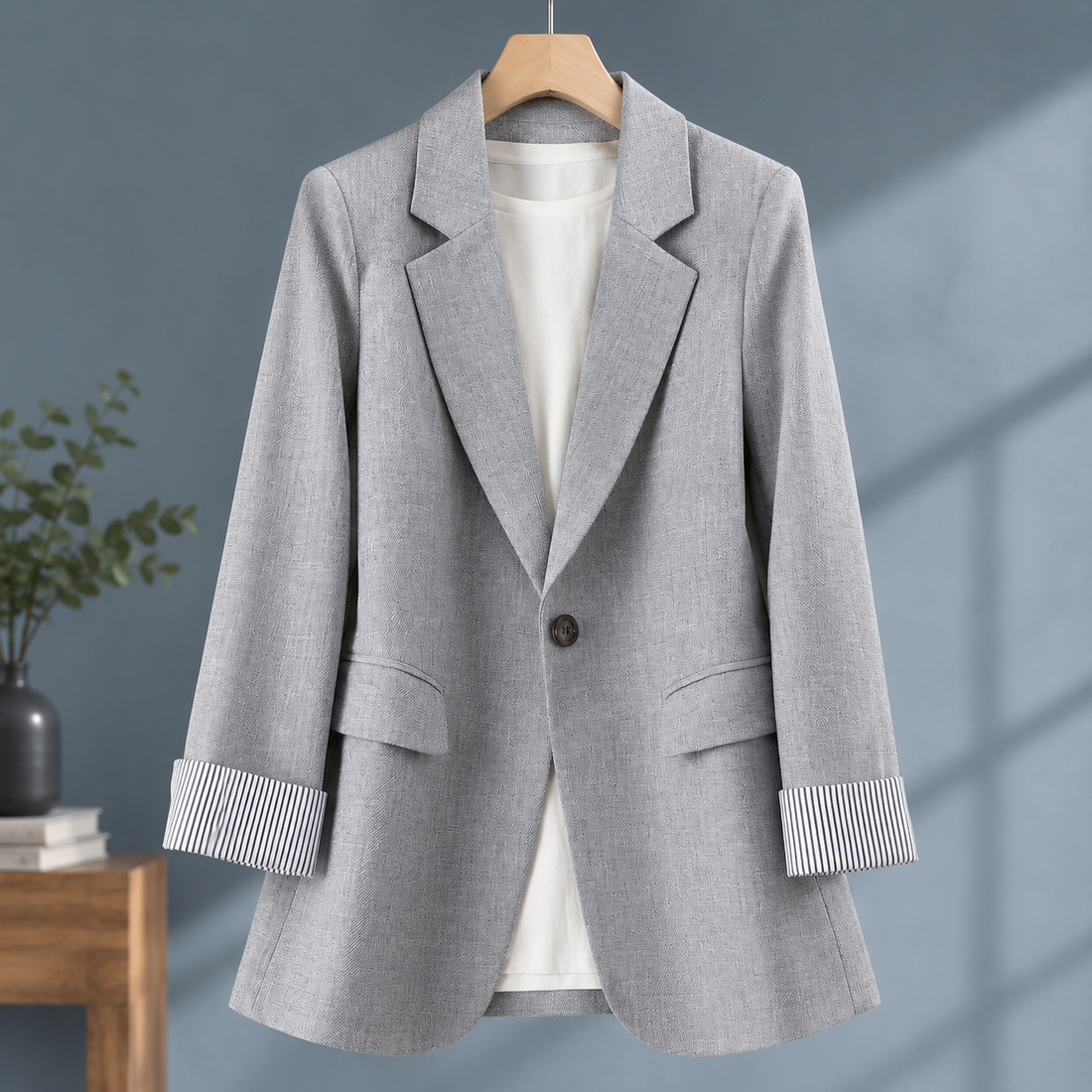 Sadie-Hope Fitted Blazer - Gray
