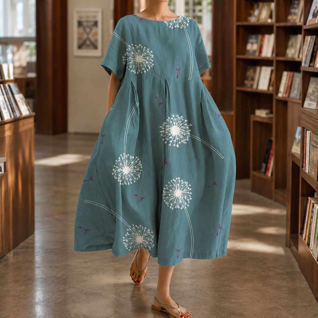 Bernadette-Sage Dandelion Dress - Green