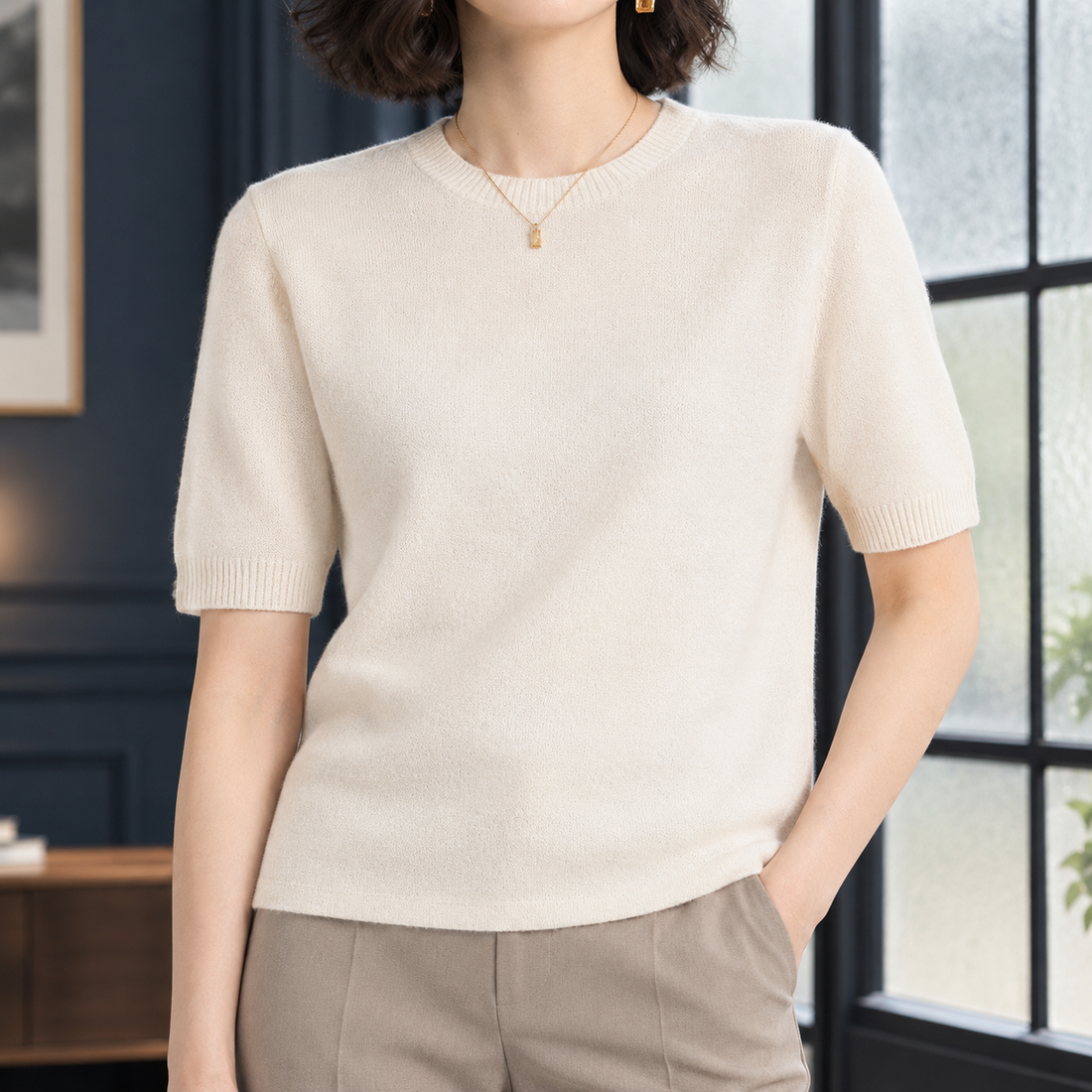 Sadie Crew Neck Sweater - White