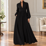 Priscilla-Skye Pleated Maxi Dress - Black
