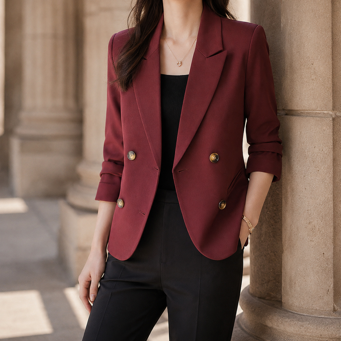 Desiree Tailored Blazer - Plum Suit