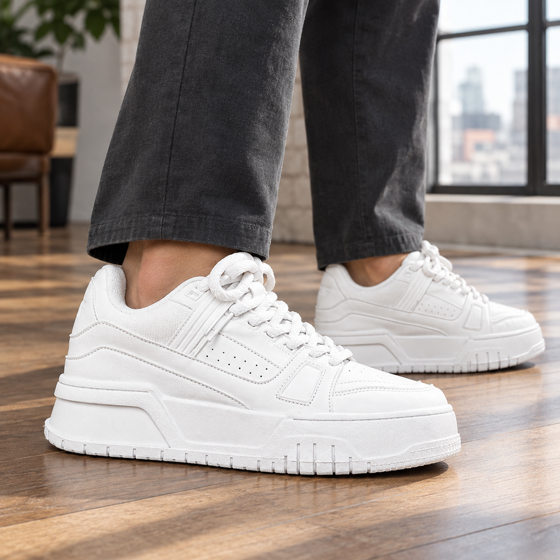Siracusa Leather Sneakers - White