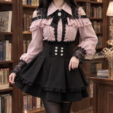 Verity-Hope Ruffled Set - Lotus Pink Top