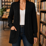 Eva Ribbed Cardigan - Black
