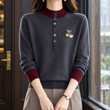 Ashley-Hope Mock Neck Sweater - Gray