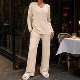 Sabine-Sage Ribbed Set - Apricot
