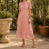 Georgina High Neck Dress - Pink