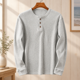 Spencer Ribbed Henley - Light Gray