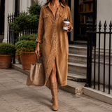 Francesca Relaxed Midi Dress - Brown
