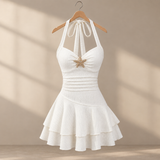 Paula Halter Mini Dress - White