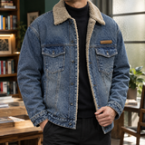Ronan-Flynn Sherpa Collar Jacket - Vintage Blue Denim