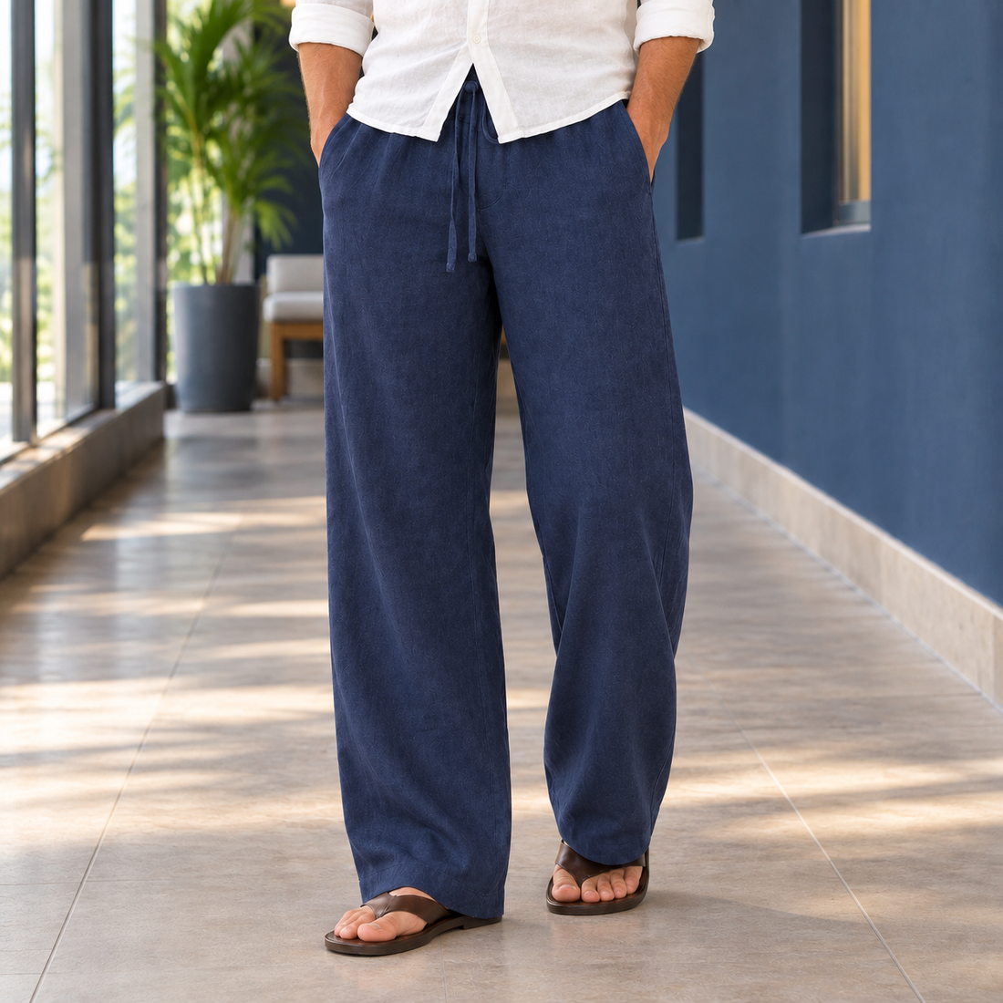 Casimir Drawstring Pants - Navy