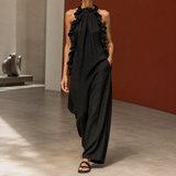 Verity-Lane Ruffle Jumpsuit - Black