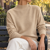 Melisande-Eve Half Turtleneck Sweater - Apricot