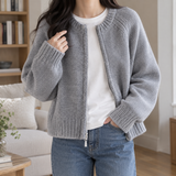 Nora-Skye Zip Cardigan - Gray