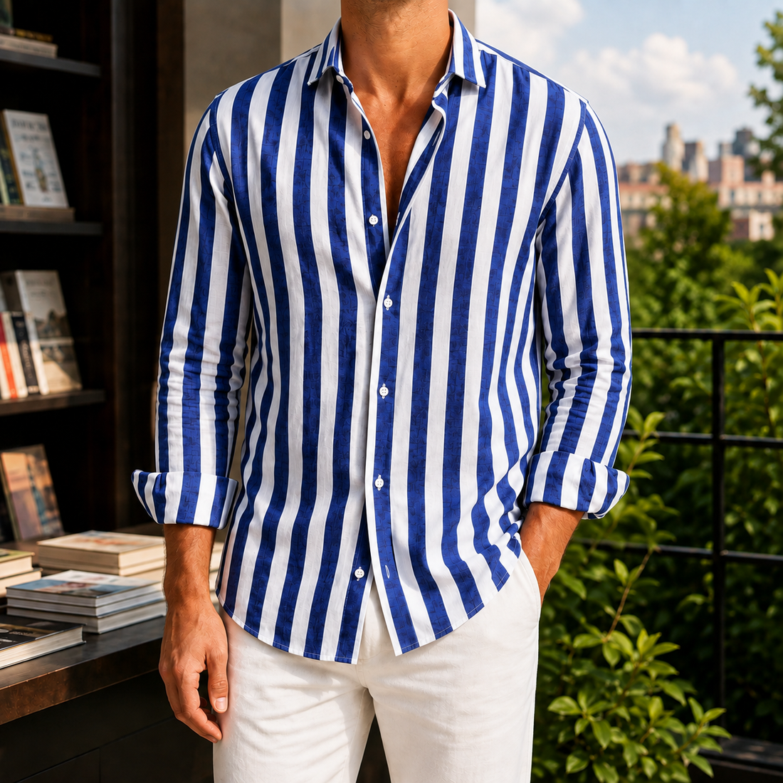 Ambrose Striped Shirt - Blue