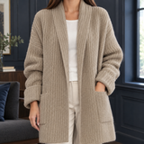 Blair-Elise Ribbed Cardigan - Khaki