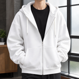 Pascal-Wren Relaxed Zip Hoodie - White