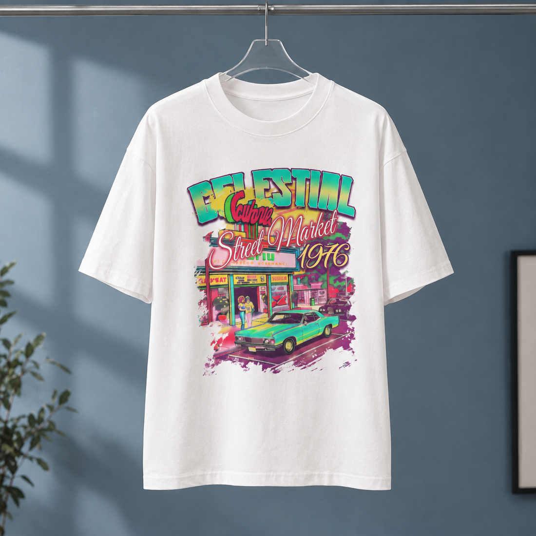 Tobias-Ellis Relaxed T-Shirt - Street Car-white