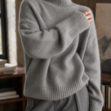 Brooke-Sage Turtleneck Sweater - Gray