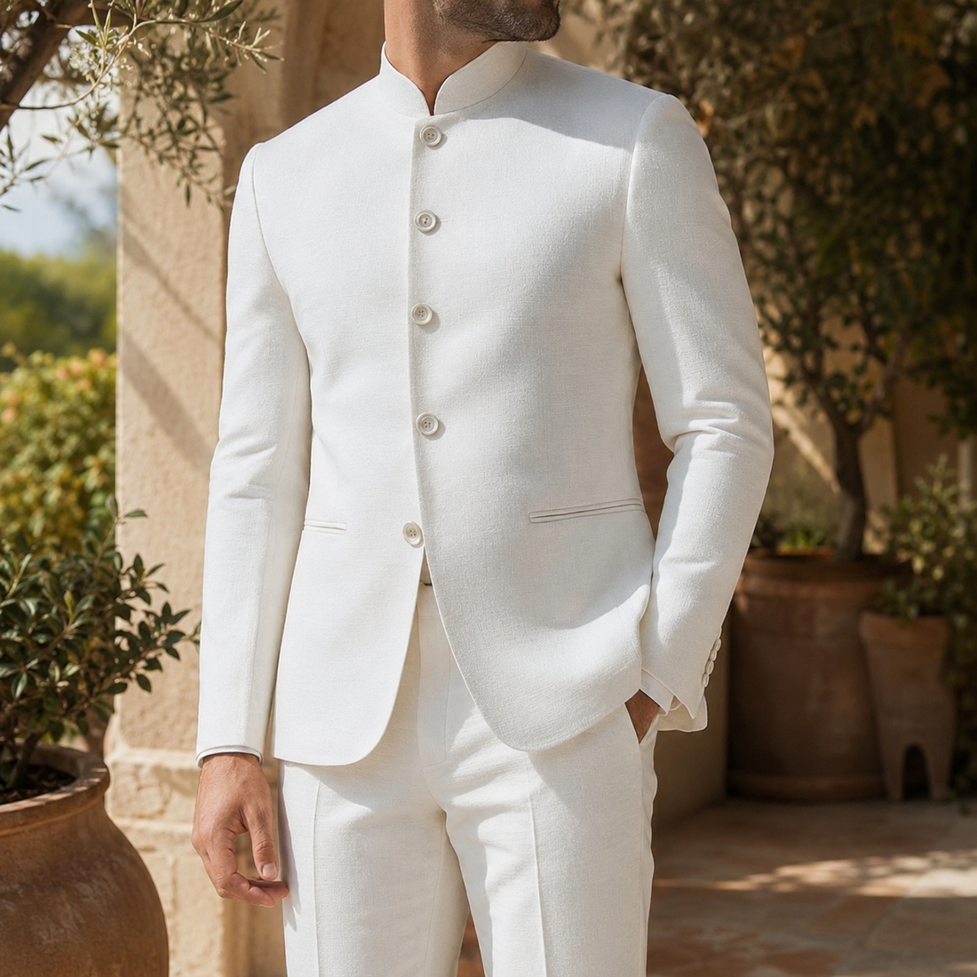 Sullivan Nehru Jacket - White