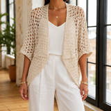 Leonie-Marie Open-Knit Cardigan - Beige