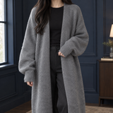 Aria-Rae Longline Cardigan - Dark Gray