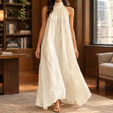 Violet Halter Maxi Dress - Off White