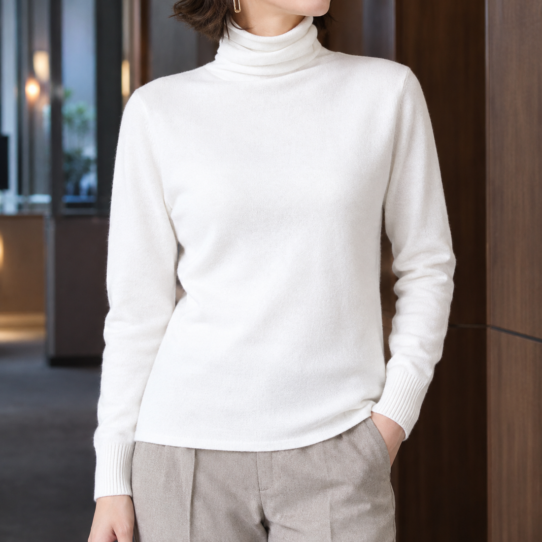Cassidy Turtleneck Sweater - White