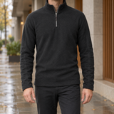 Douglas Quarter Zip Top - Black