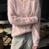 Amandine-June Brushed Cardigan - Pink