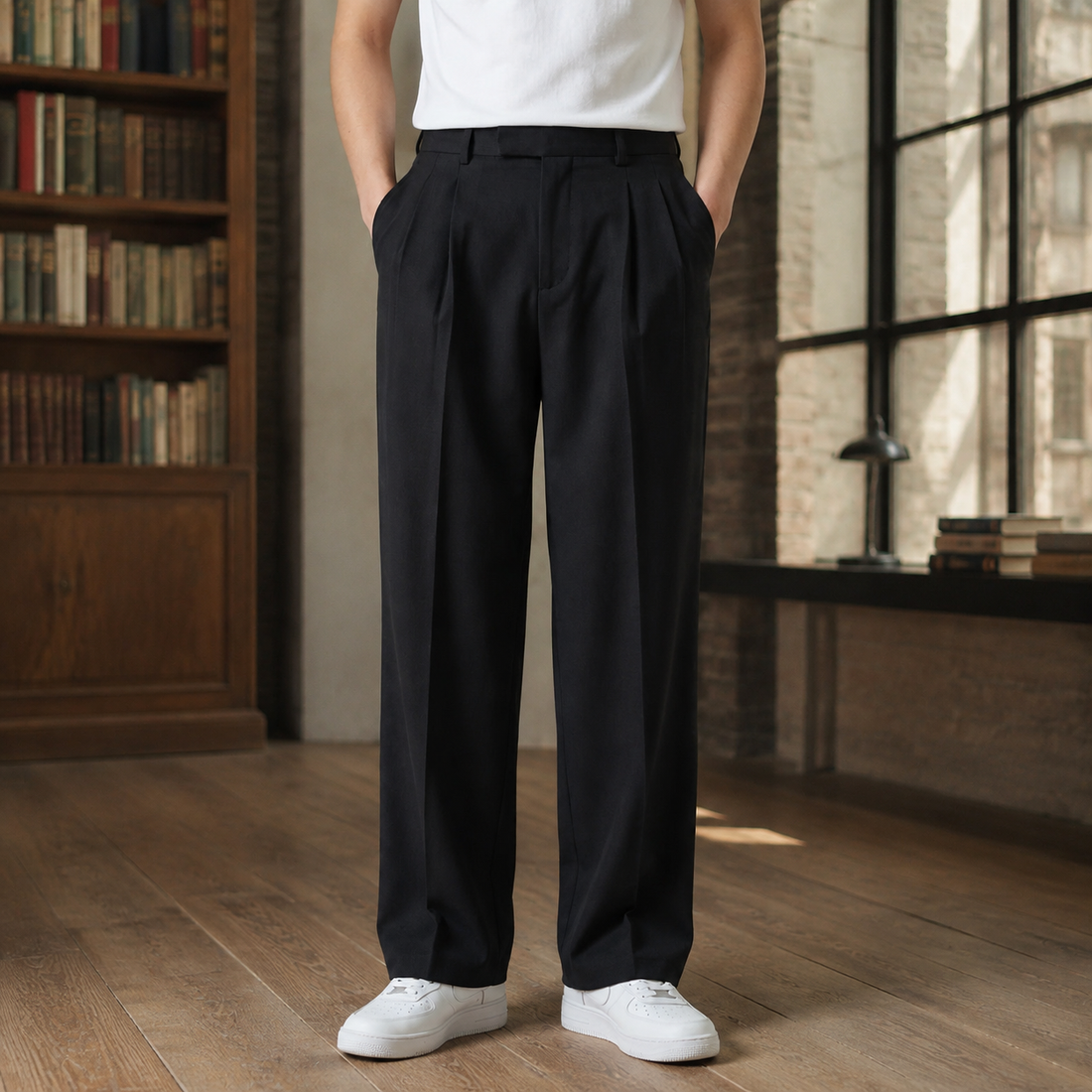 Oliver Pleated Pants - Black