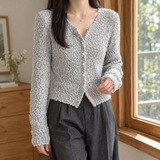 Allegra Textured Cardigan - Misty Gray