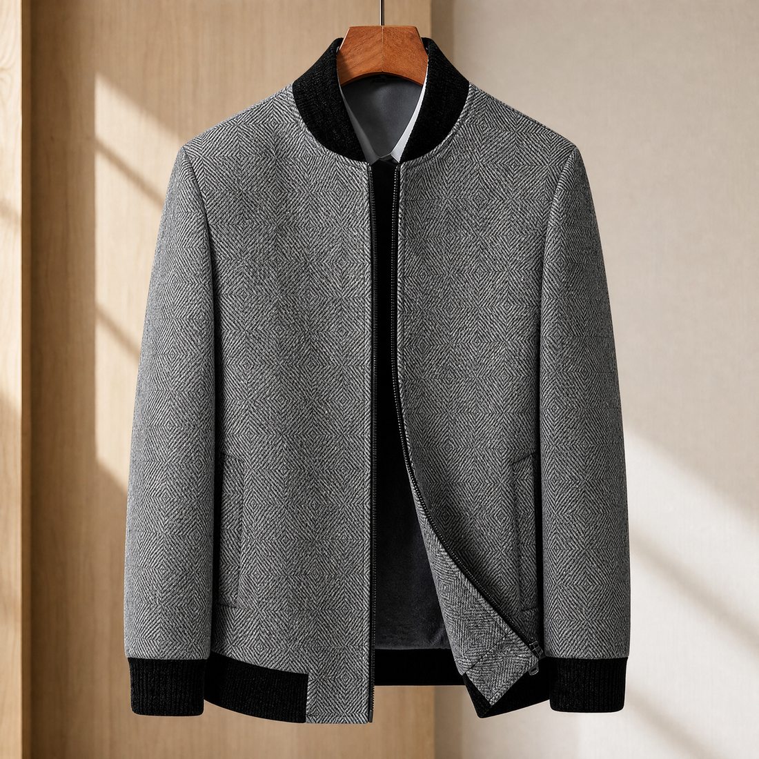 Boniface Herringbone Jacket - Gray