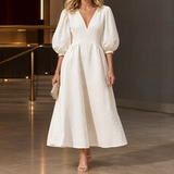 Mackenzie Puff Sleeve Dress - White