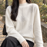 Calla-June Rhinestone Sweater - White