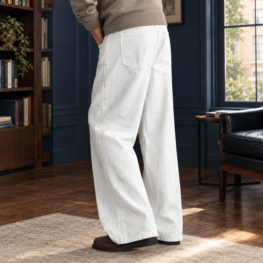 Warrick-Dean Wide Leg Jeans - White
