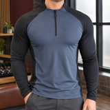 Liam Quarter Zip Top - Dark Blue