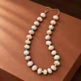 Chatsworth Colorful Beaded Necklace - White