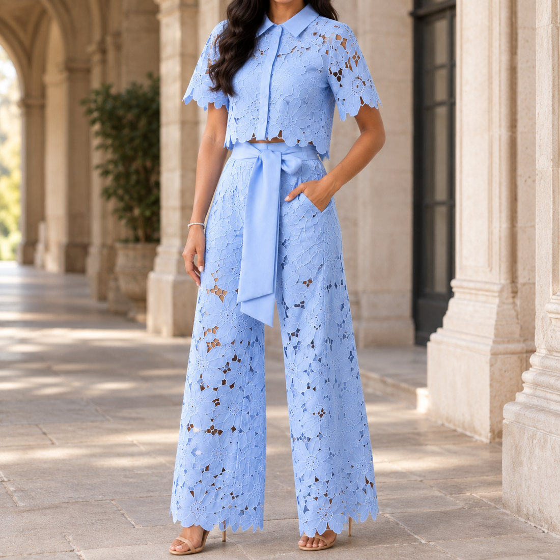 Fenna-June Wide-Leg Set - Light Blue 2