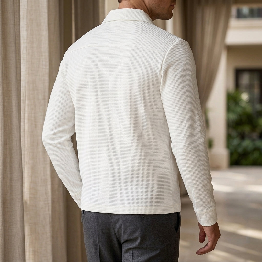 Dorian Waffle Zip Jacket - Lead Alternate View